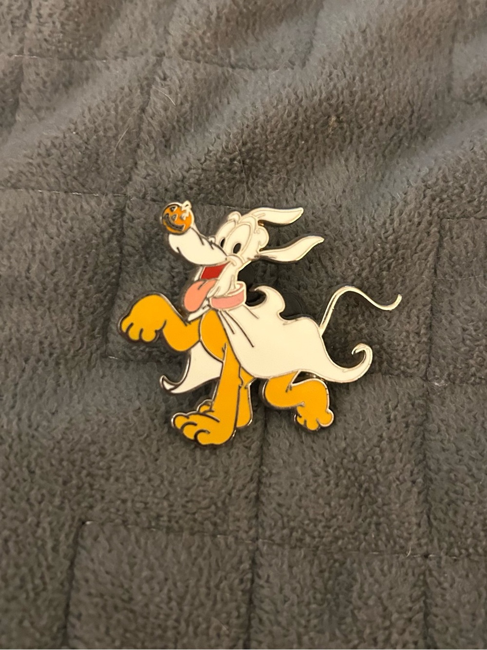 Disney Pluto Ghost Enamel Pin - White and Yellow